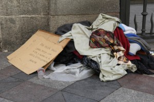 homeless sleeping outside