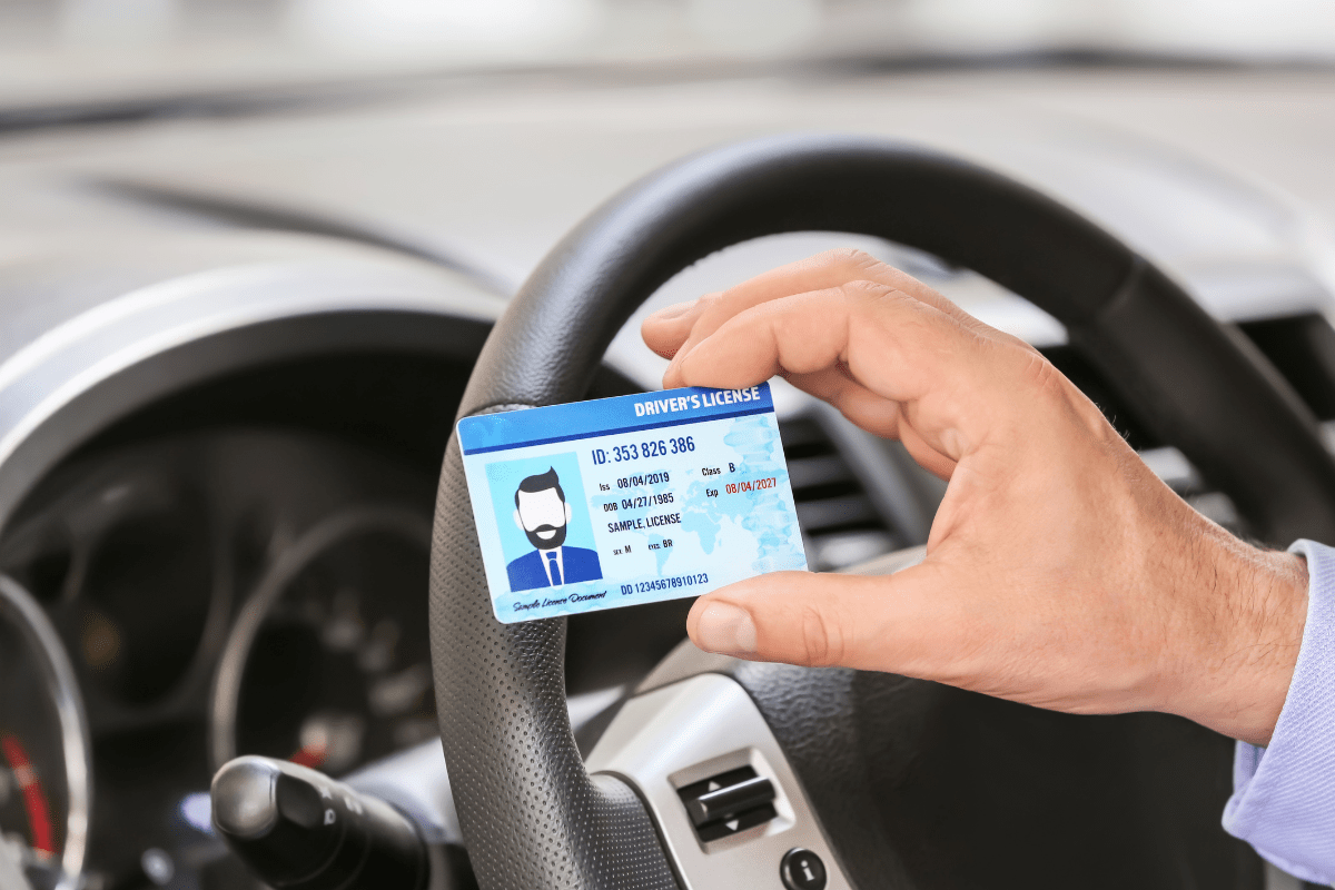 Man Holding a Drivers License